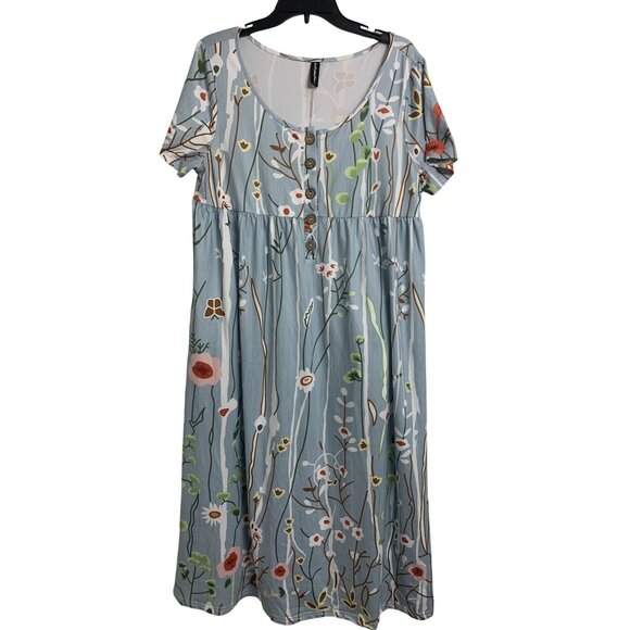Just Fashion Now Floral Button Up Midi Dress Size L - Picture 1 of 8